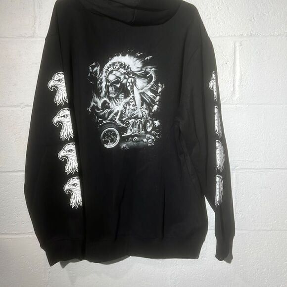 Unique Zip hoodie with screen prints - Picture 2 of 6